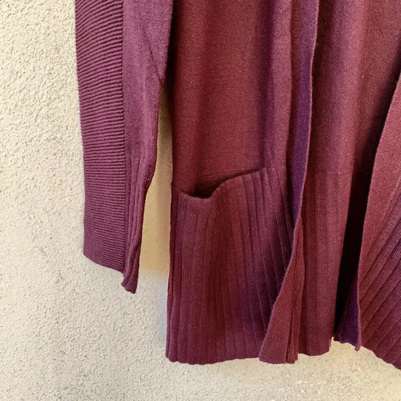 Devotion by Cyrus Open Knit Cardigan Purple Plum Size XS - Picture 4 of 7